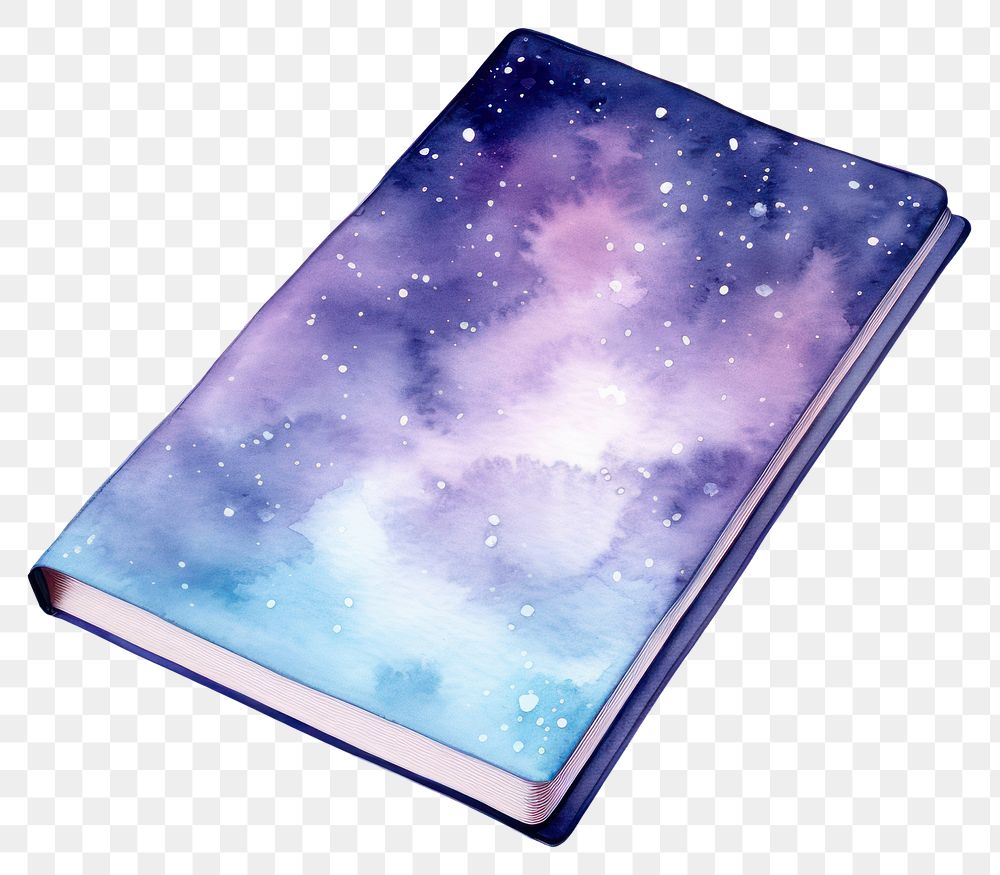 PNG Notebook in Watercolor style galaxy diary star.