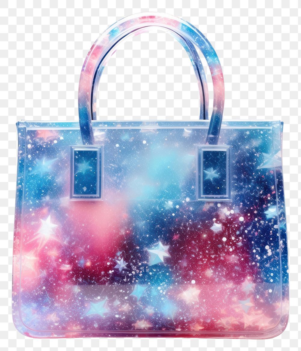 PNG  Galaxy element of bag in acrylic handbag galaxy purse.