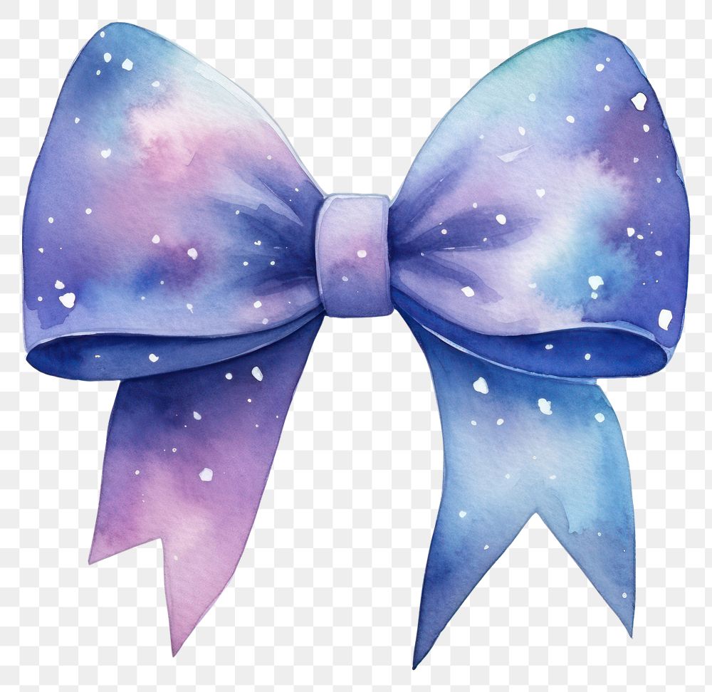 PNG Bow in Watercolor style galaxy star white background.