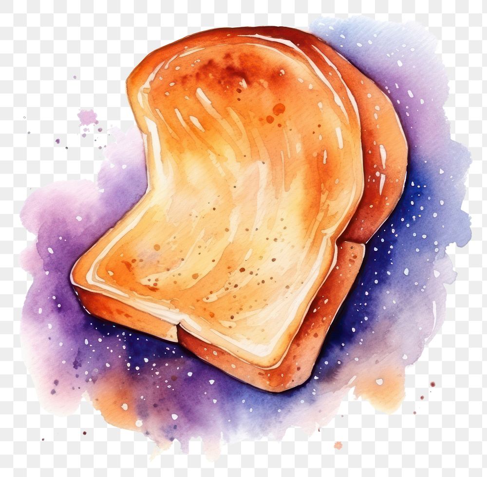 PNG  Bread in Watercolor style food breakfast freshness.