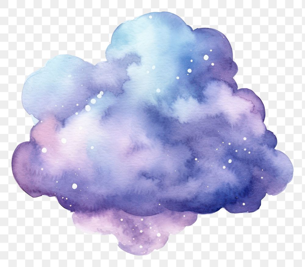 PNG  Cloud in Watercolor style nature sky white background.