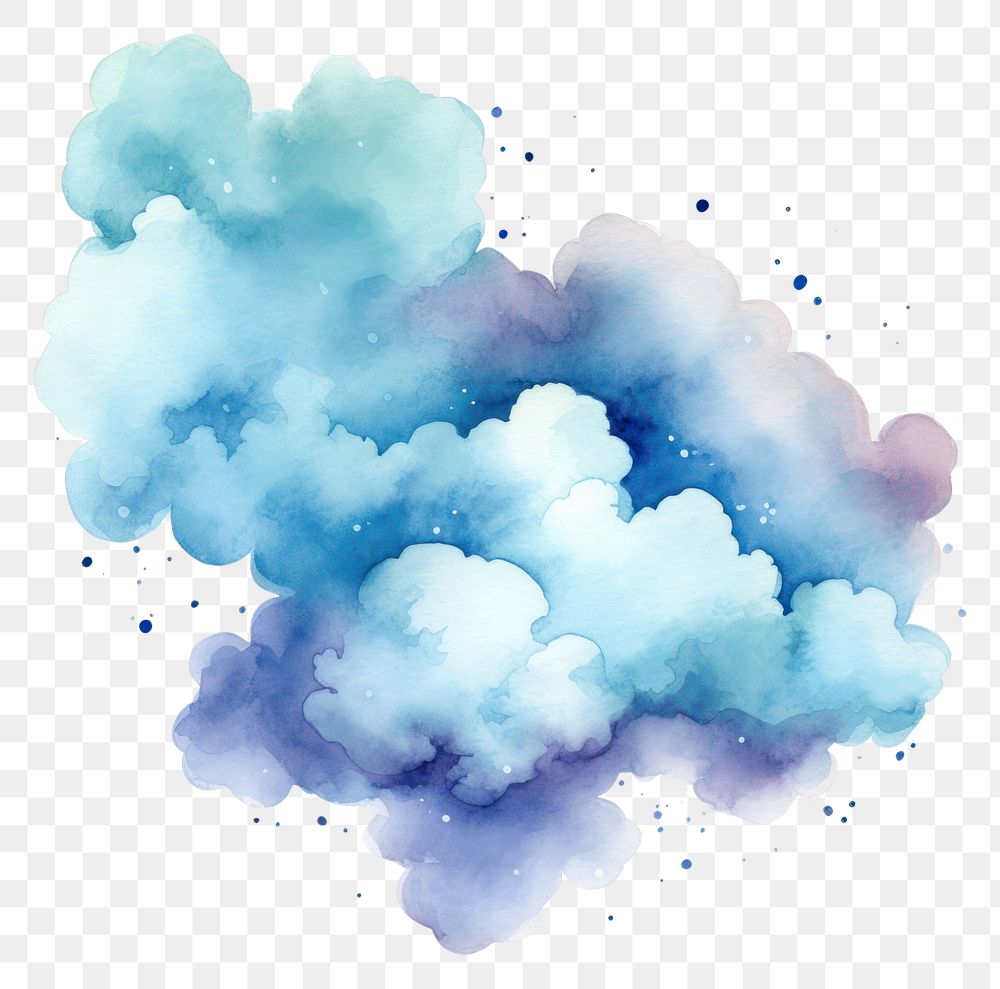 PNG  Cloud in Watercolor style backgrounds outdoors paint.