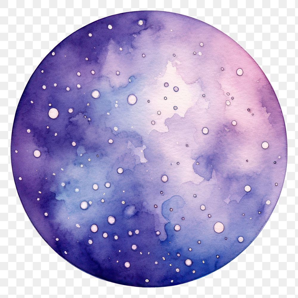PNG  Coin in Watercolor style astronomy universe sphere.