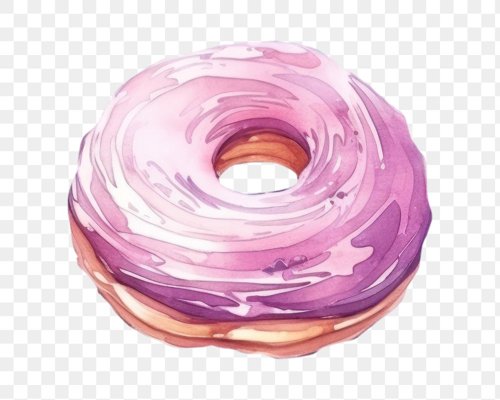 PNG  Galaxy element of dessert in Watercolor purple donut food.