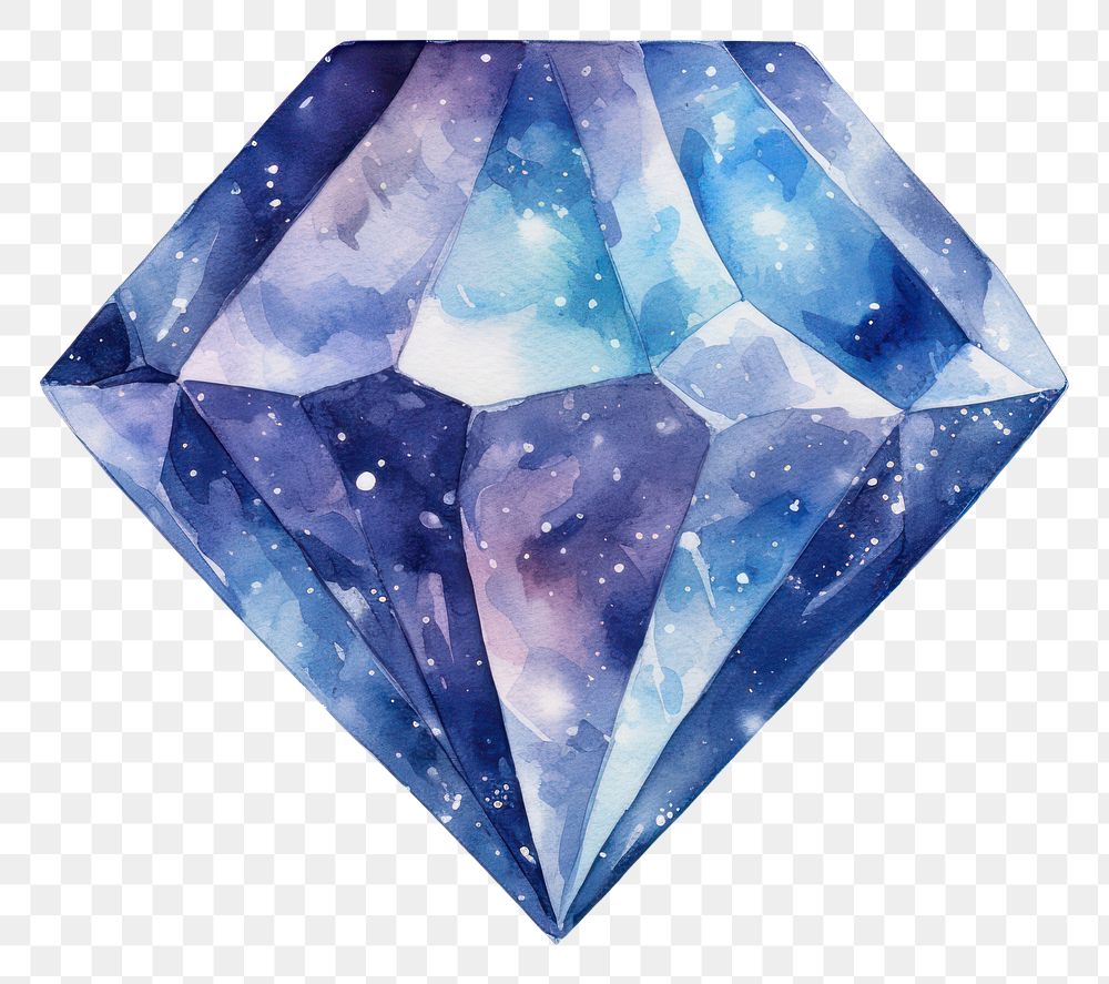 PNG  Diamond in Watercolor style gemstone jewelry star.