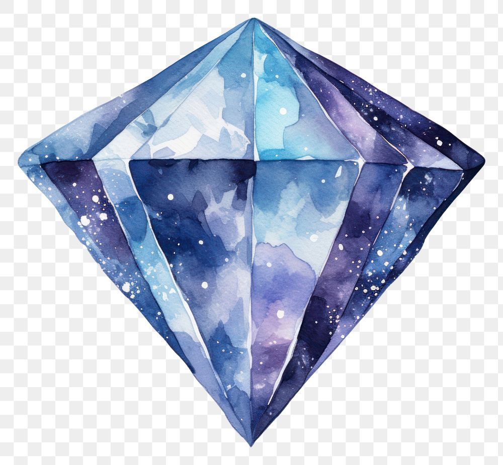 PNG  Diamond in Watercolor style jewelry star white background.