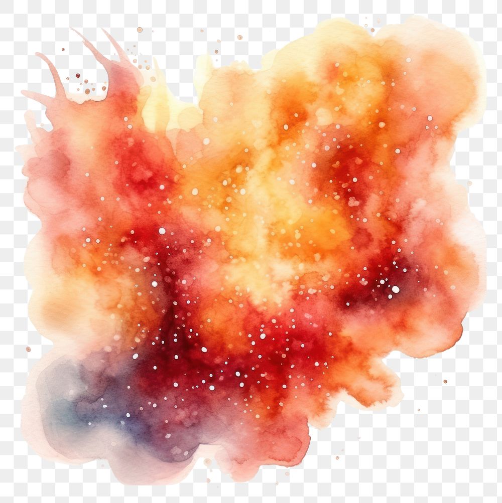 PNG Fire in Watercolor style backgrounds nebula paint.