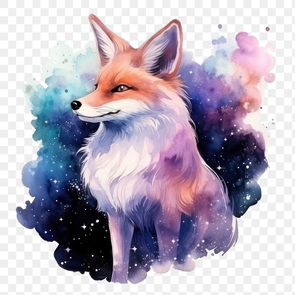 PNG  Fox in Watercolor style mammal animal creativity.