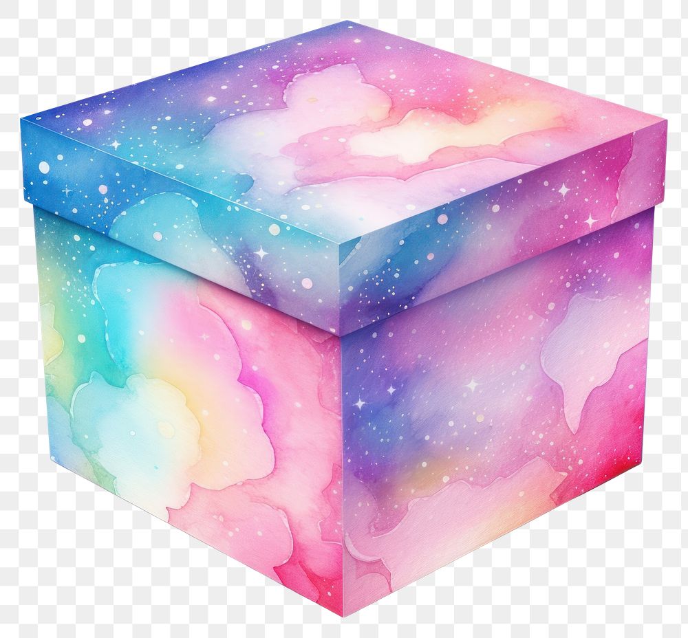 PNG Paper box in Watercolor star white background creativity.