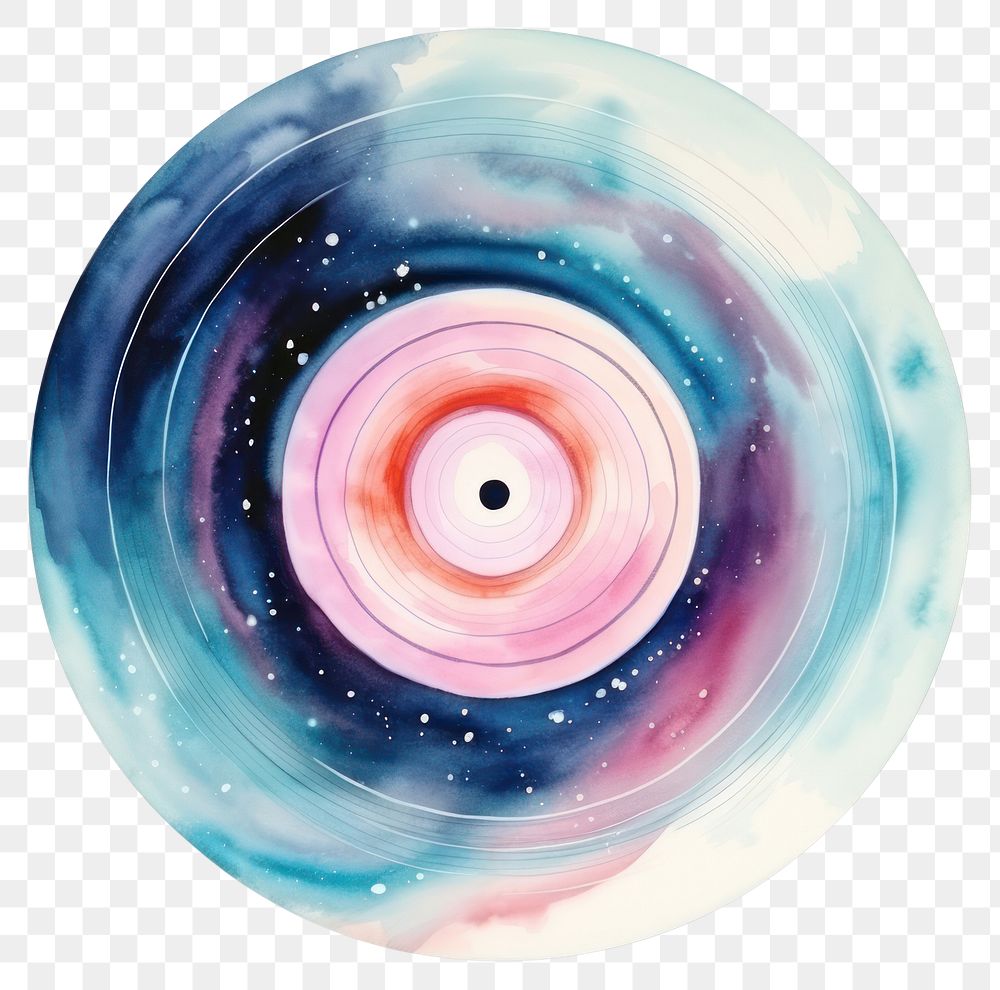 PNG Record disk in Watercolor star white background accessories.