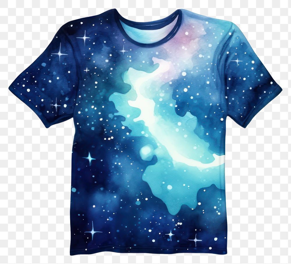 PNG  Shirt in Watercolor style t-shirt galaxy star.