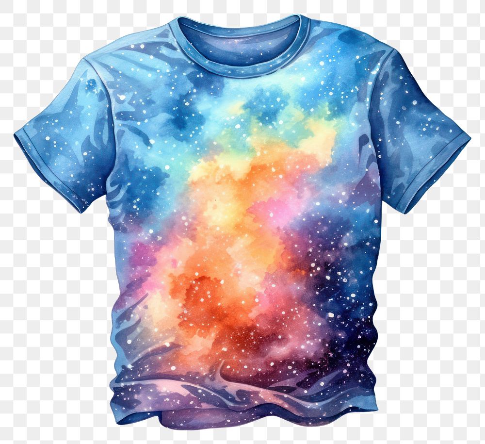 PNG  T-shirt in Watercolor style t-shirt galaxy star.