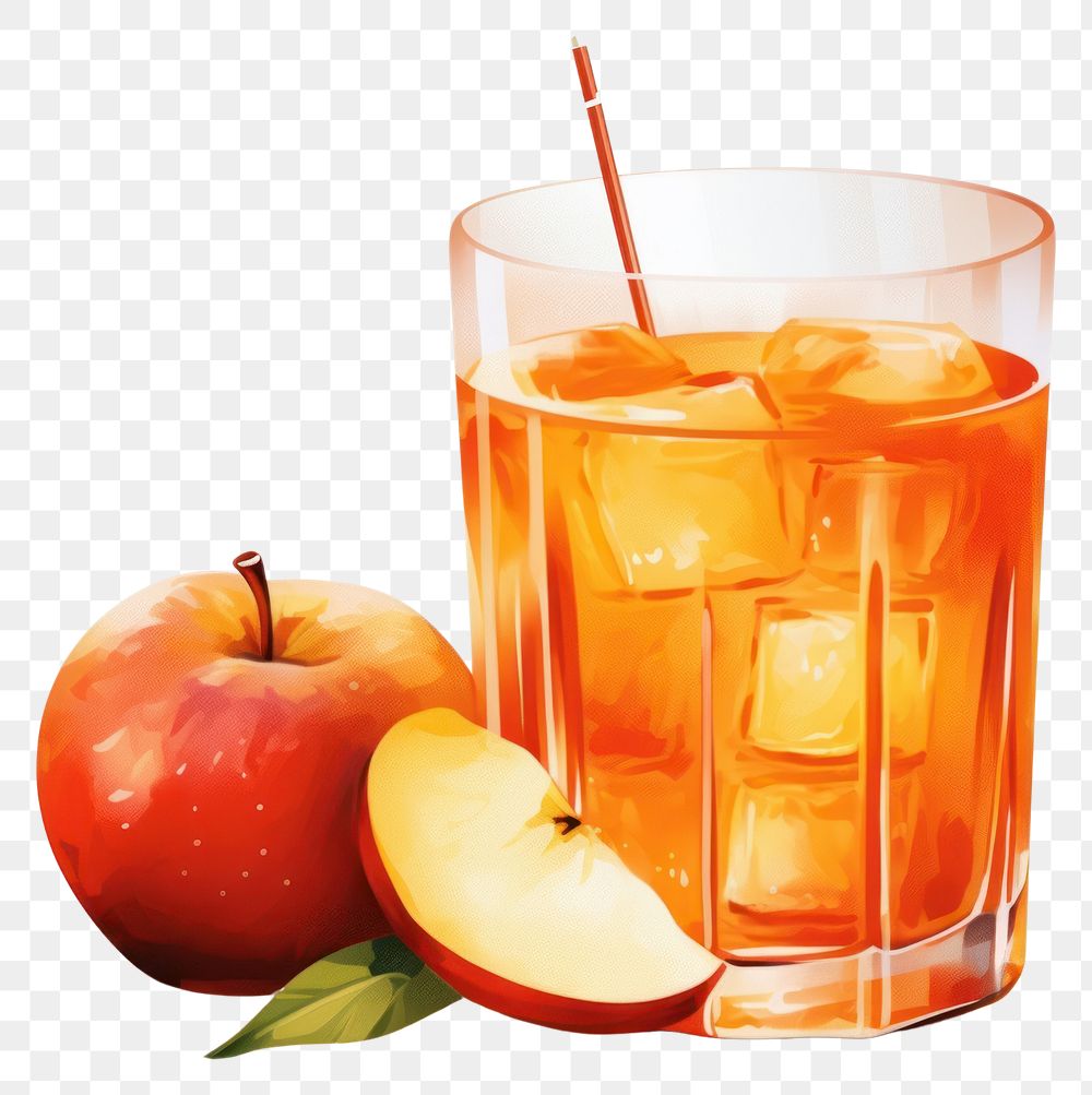 PNG  Apple juice cocktail drink fruit. AI generated Image by rawpixel.