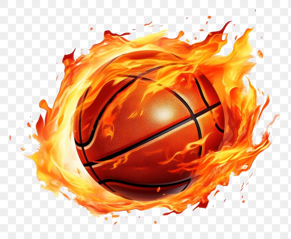 PNG Basketball ball sports fire competition. AI generated Image by rawpixel.