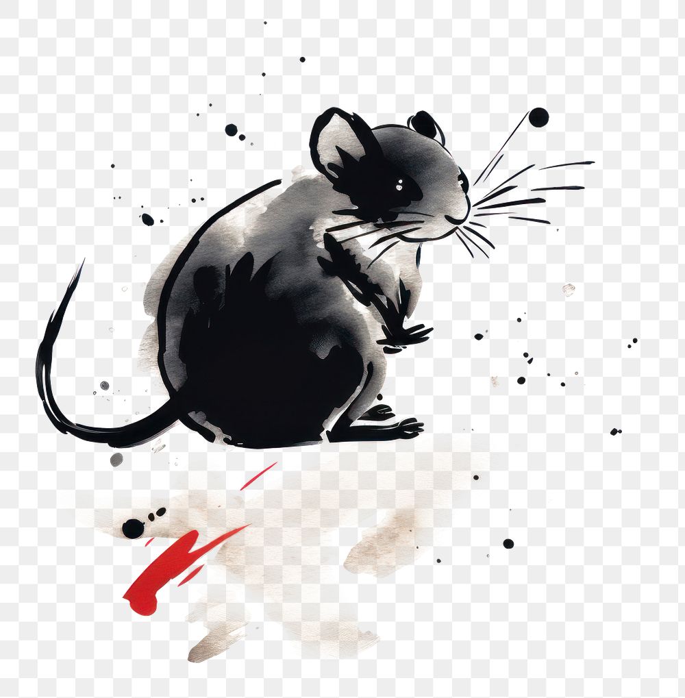 PNG Mouse chinese zodiac animal mammal rodent. AI generated Image by rawpixel.