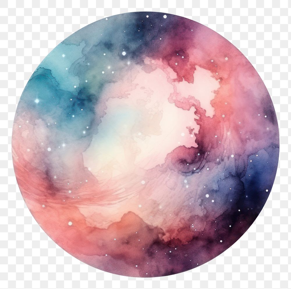 PNG  Galaxy element of planet in Water color style astronomy universe nebula.