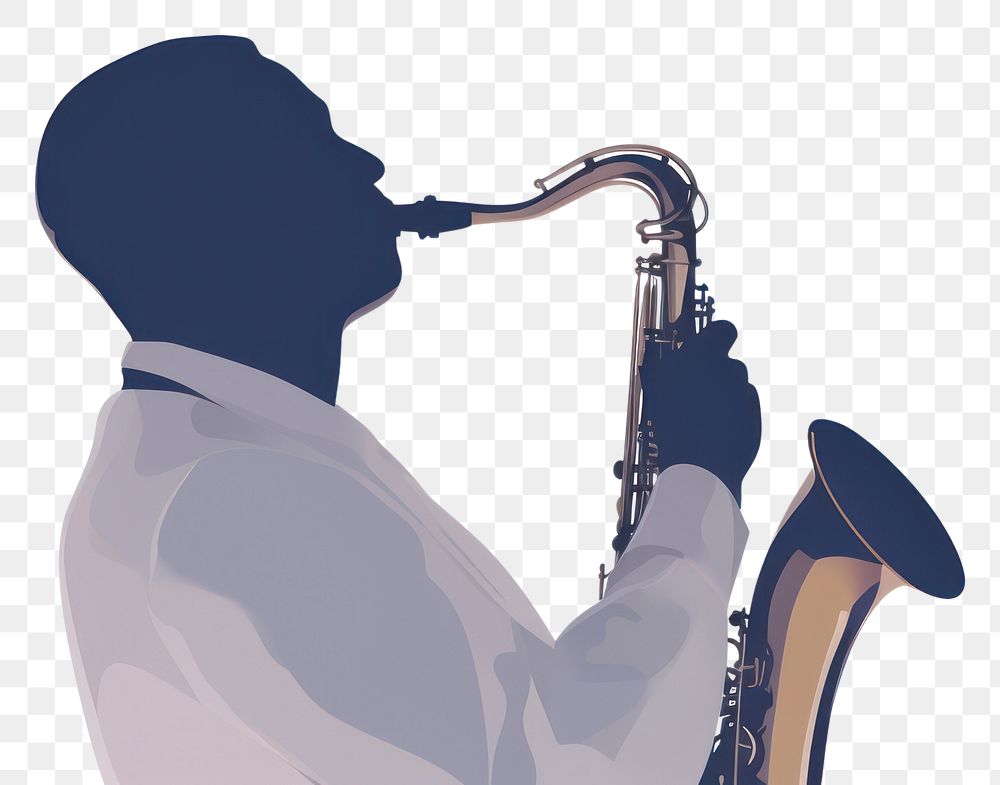PNG Jazz saxophone white background saxophonist. AI generated Image by rawpixel.