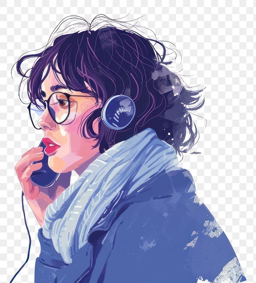 PNG Phone call glasses drawing sketch.