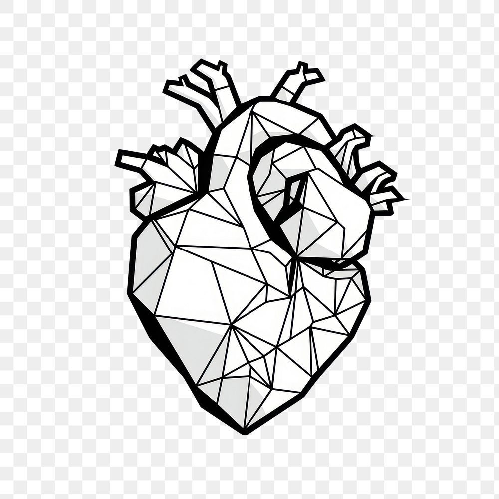 PNG Human heart drawing sketch line.