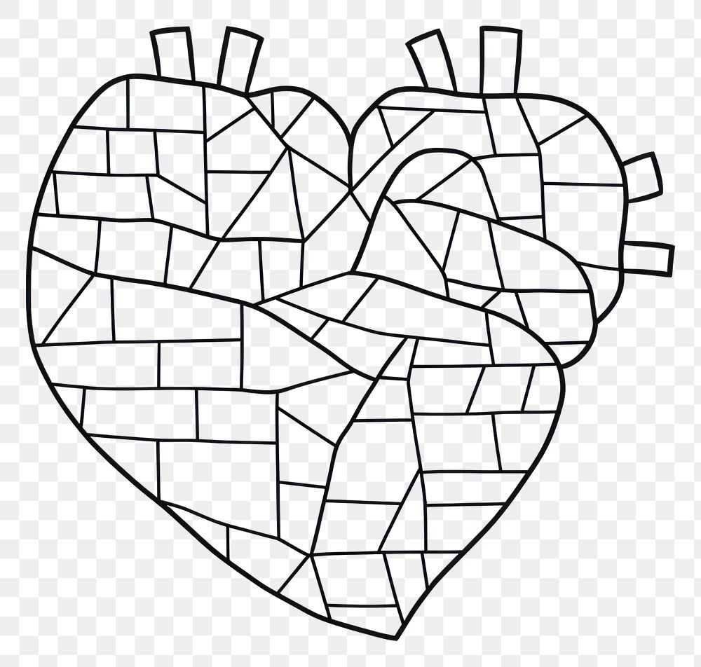PNG Human heart drawing sketch symbol.