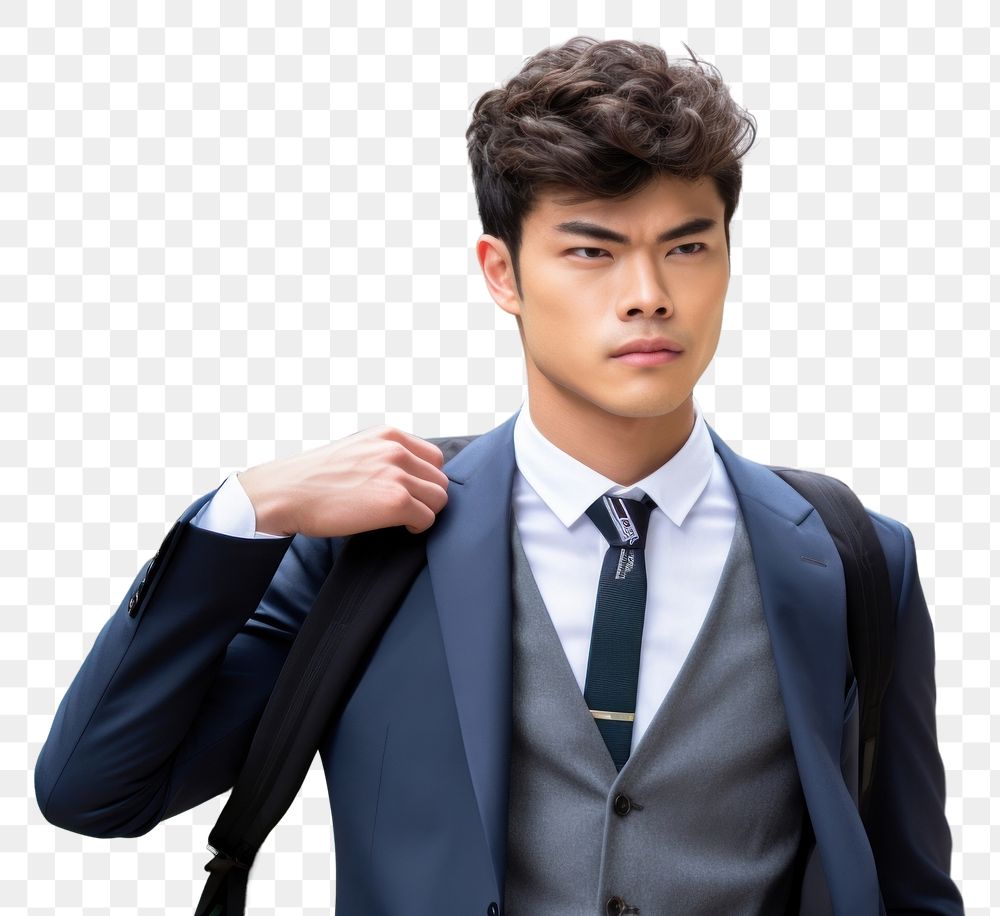 PNG Young handsome Taiwanese entrepreneur blazer adult tie. AI generated Image by rawpixel.