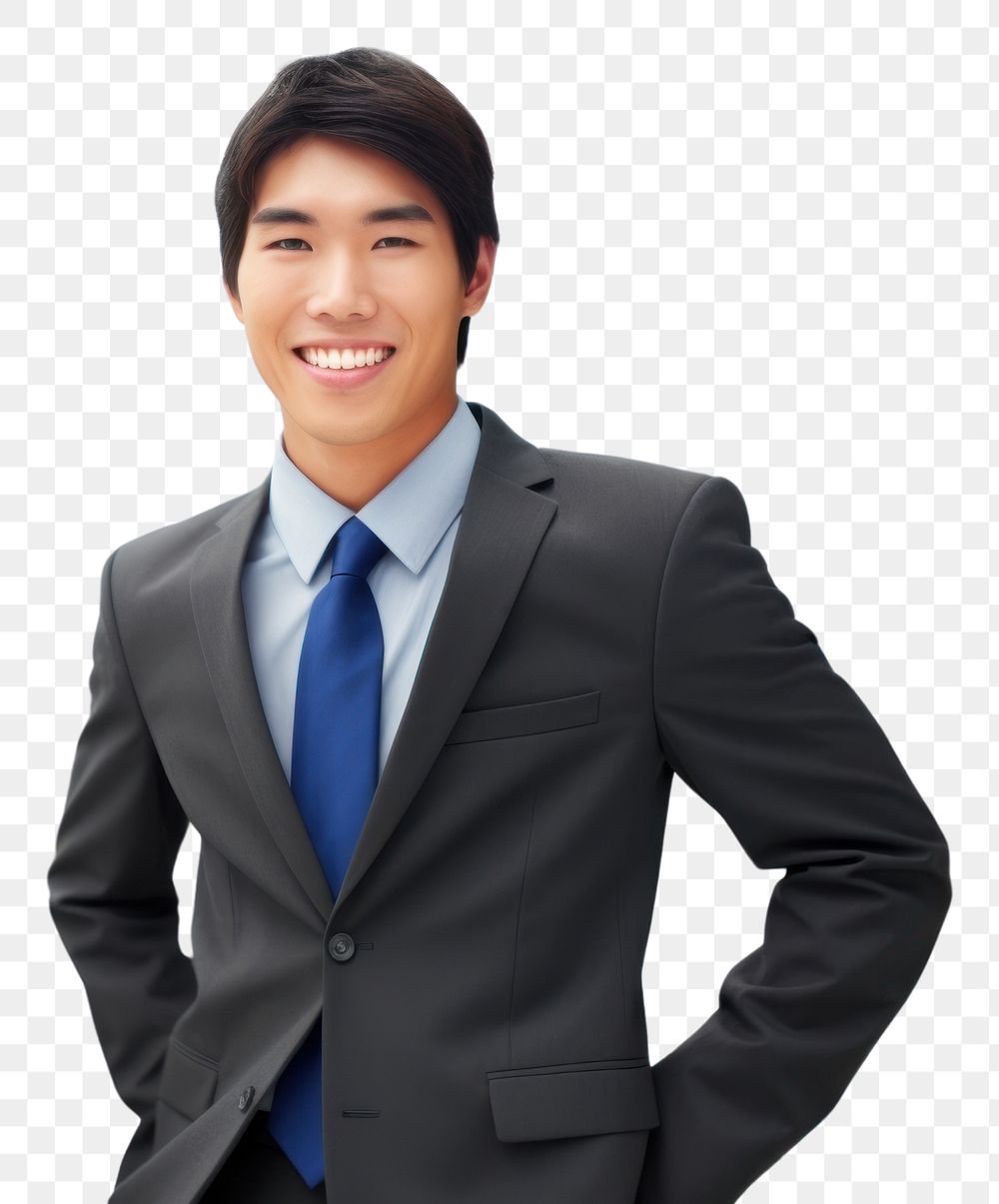 PNG Young handsome Hong Konger entrepreneur blazer adult smile. AI generated Image by rawpixel.