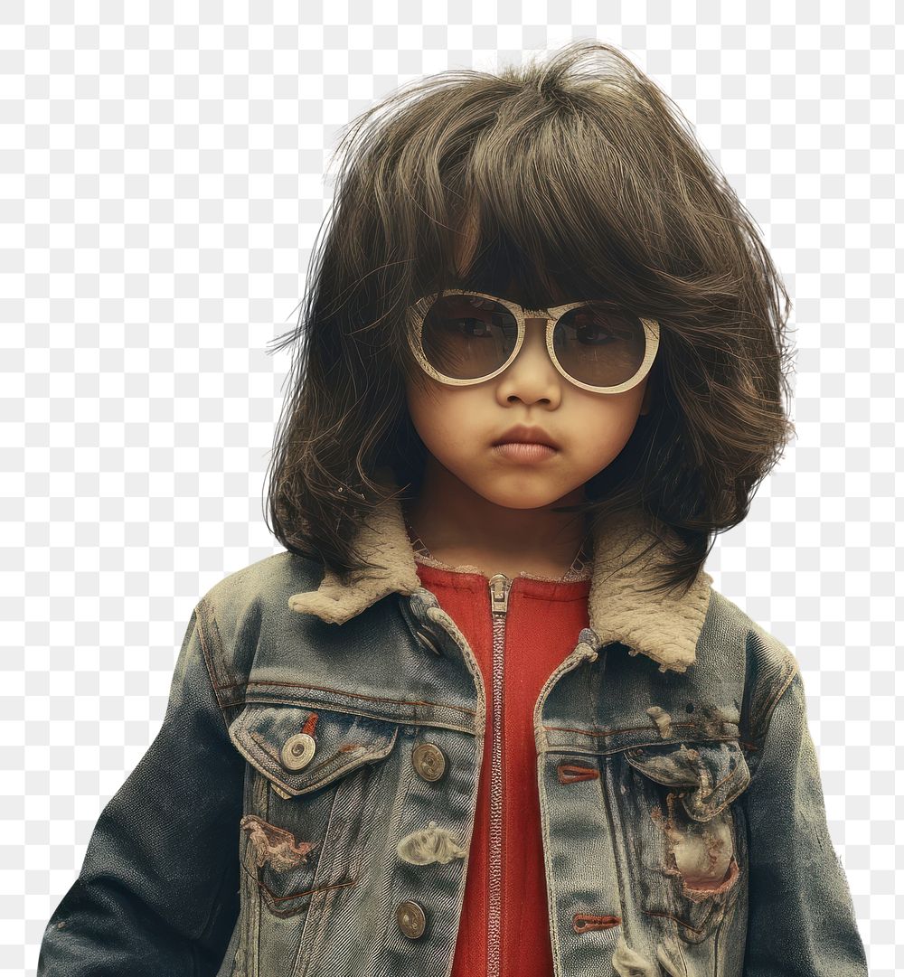 PNG Korean female street child sunglasses. AI generated Image by rawpixel.