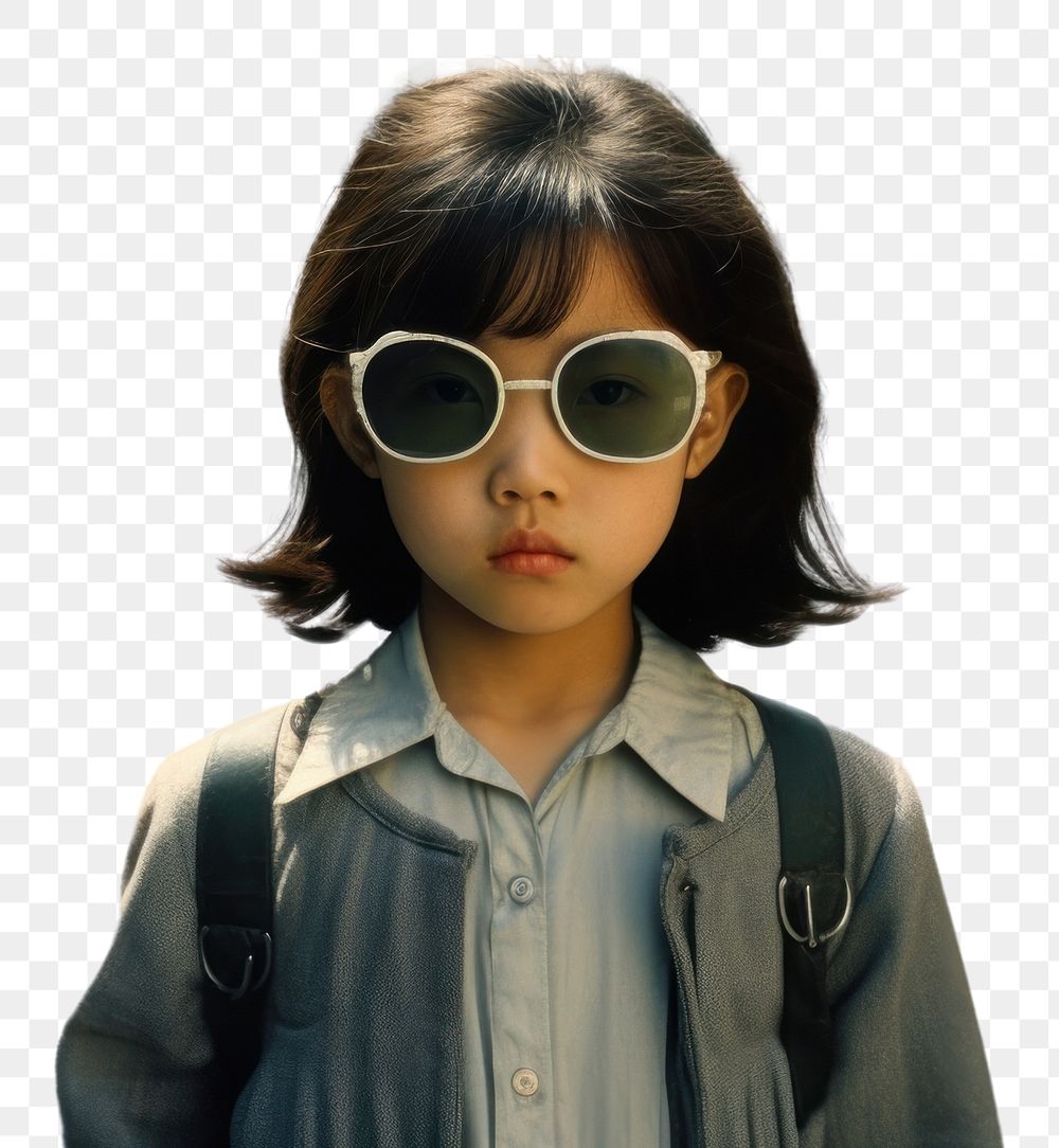PNG Korean female child street sunglasses portrait. AI generated Image by rawpixel.