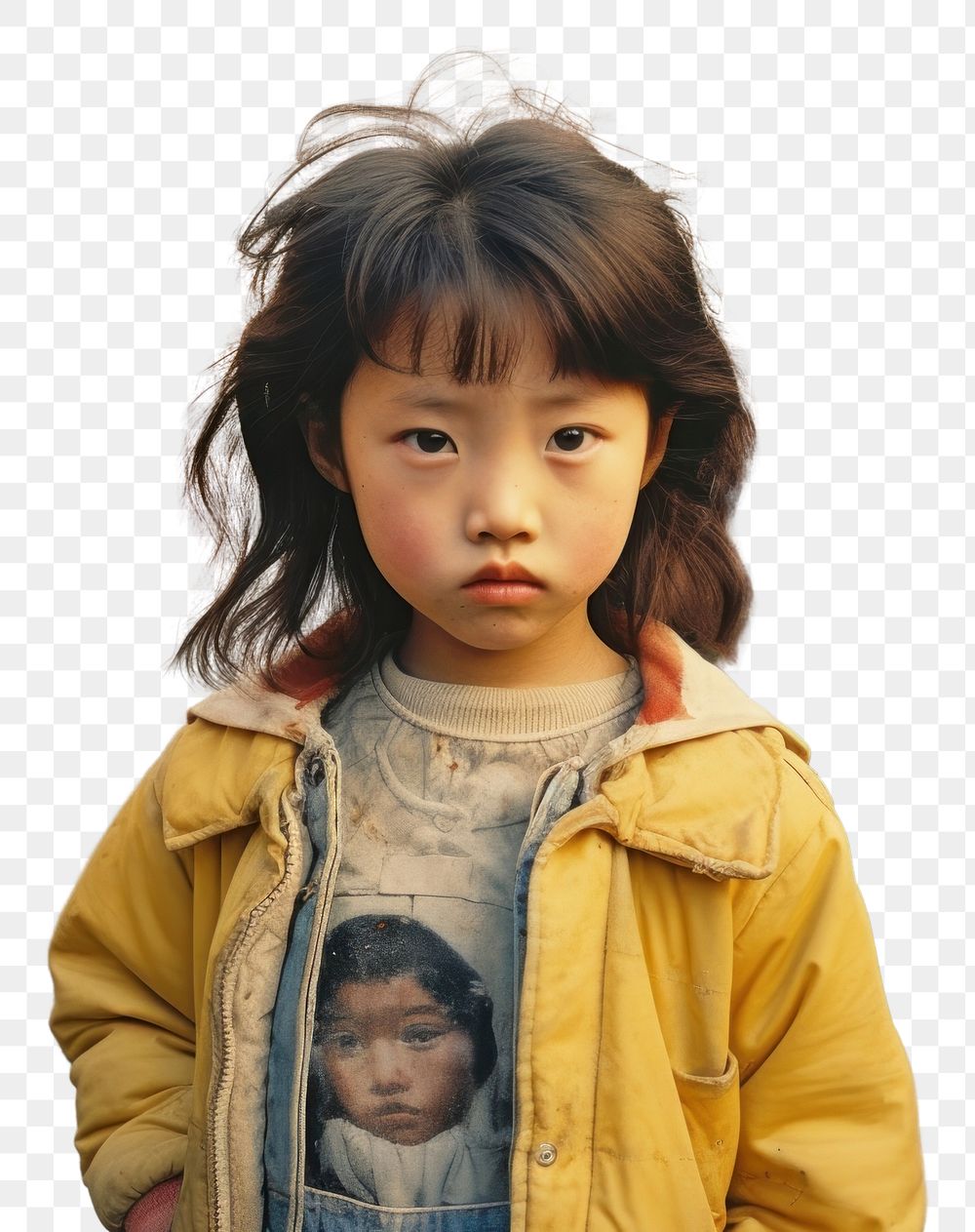 PNG Korean female child street portrait photo. 