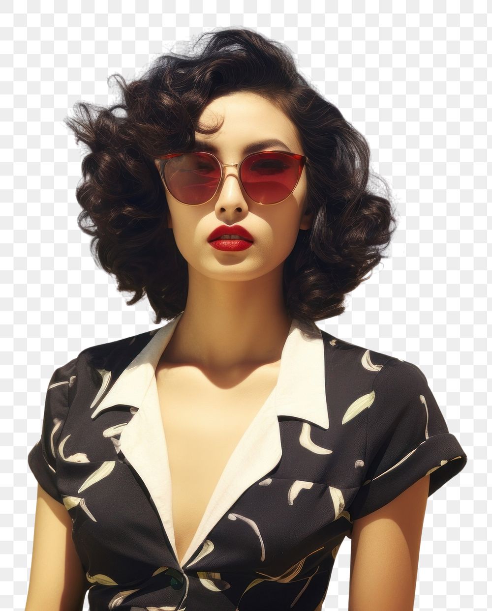 PNG Korean female beach sunglasses portrait. AI generated Image by rawpixel.