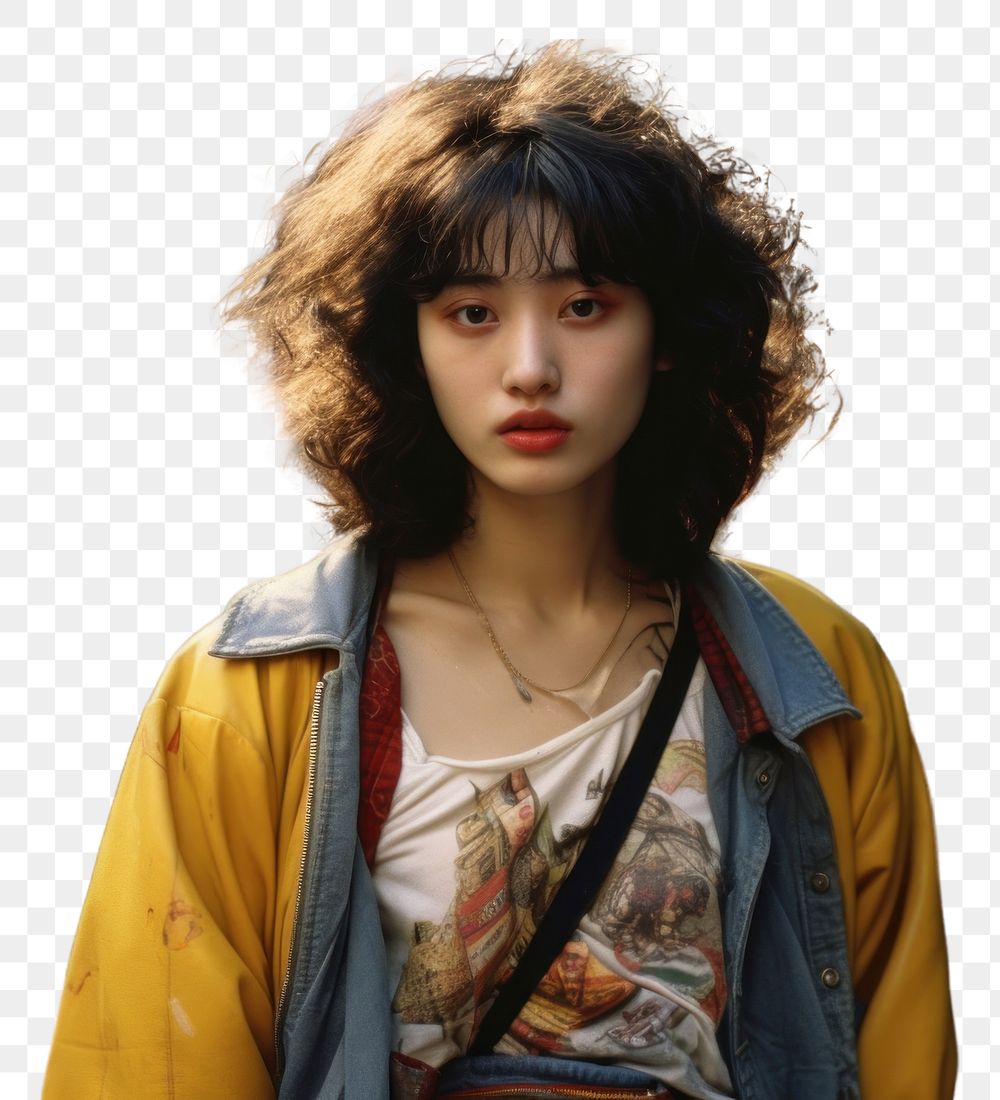 PNG Korean female portrait street photo. AI generated Image by rawpixel.