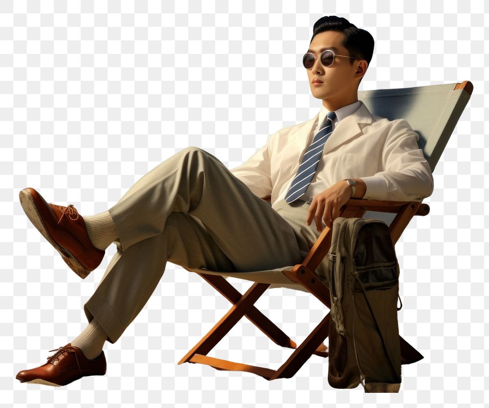 PNG Korean male sunglasses outdoors sitting. AI generated Image by rawpixel.