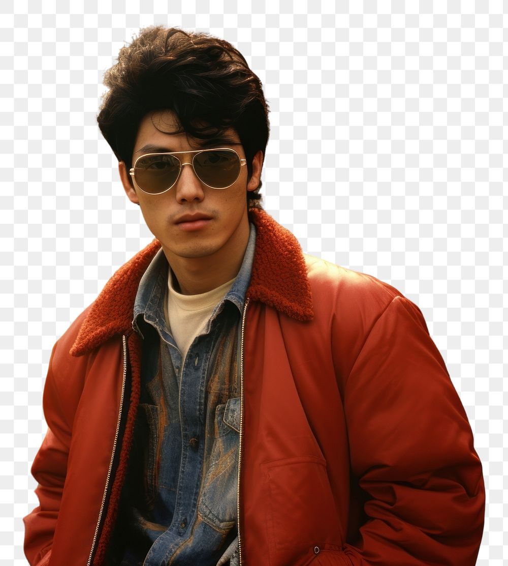 PNG Korean male sunglasses portrait jacket. AI generated Image by rawpixel.