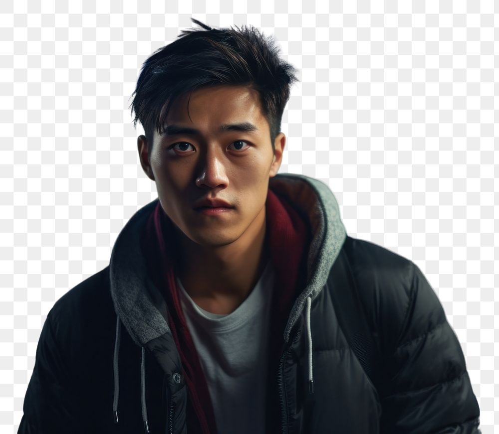 PNG Korean male portrait night photo. AI generated Image by rawpixel.