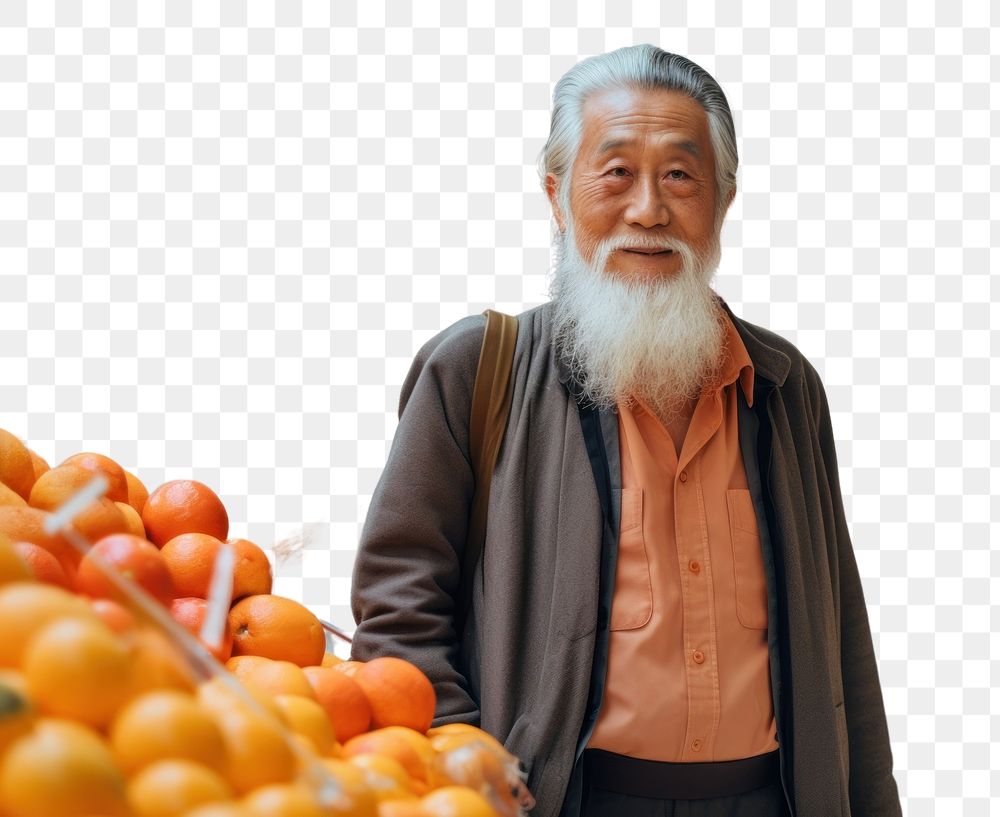 PNG Korean old male shopping market adult. AI generated Image by rawpixel.