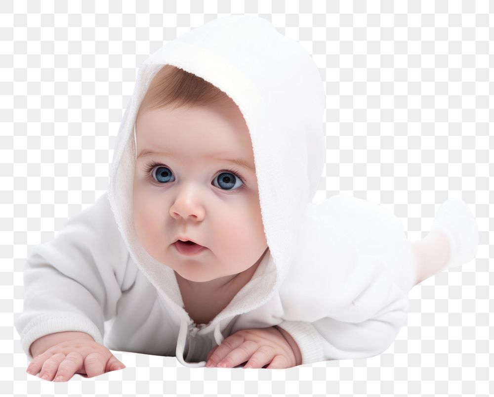 PNG  Baby baby crawling portrait. AI generated Image by rawpixel.
