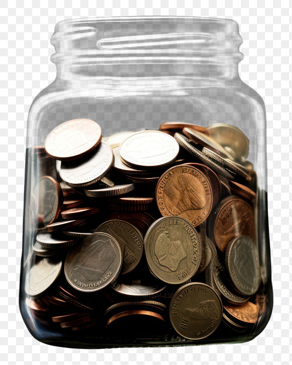 PNG Coin in the jar money investment container. AI generated Image by rawpixel.