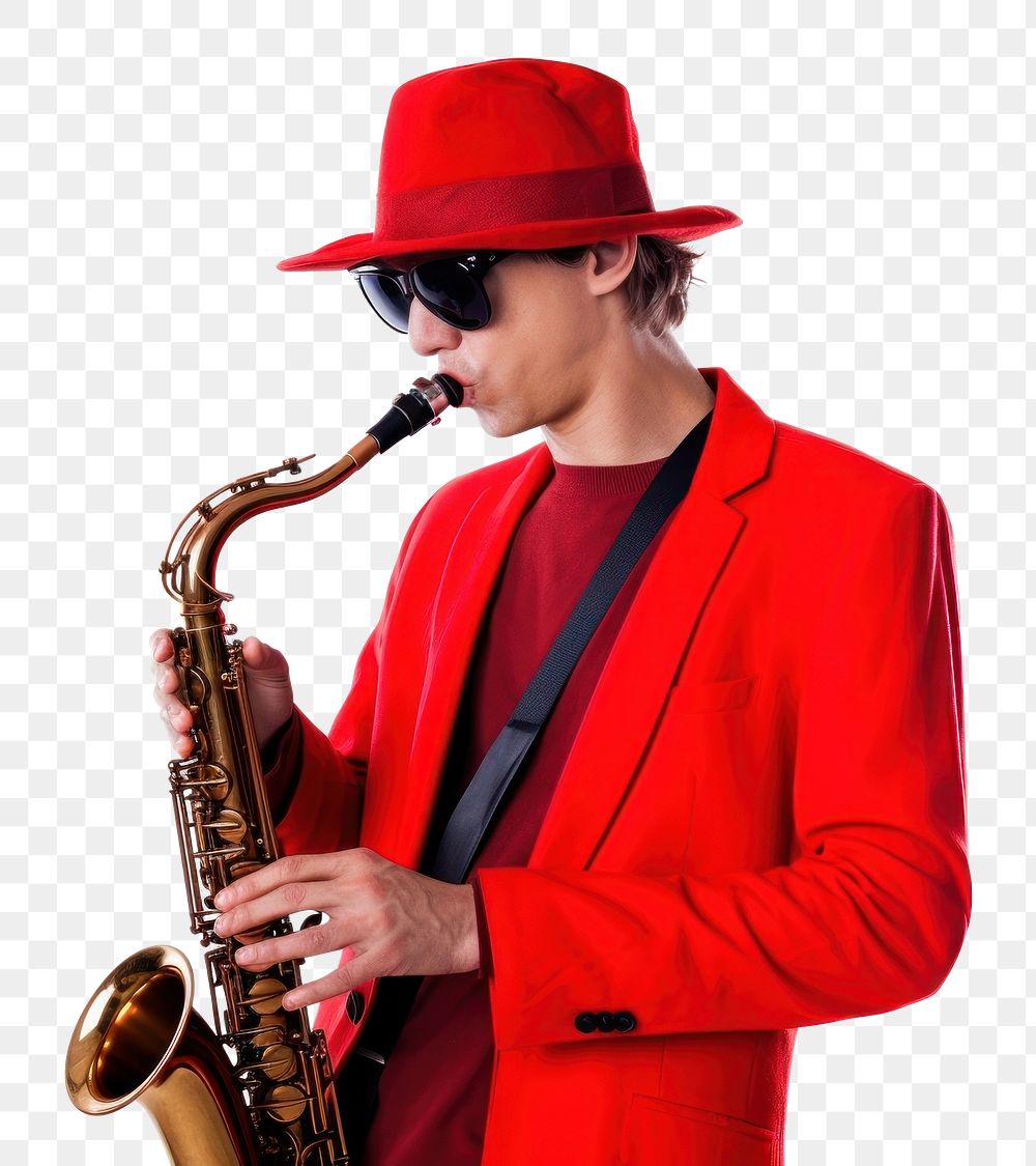 PNG Jazz Musician Playing Saxophone saxophone musician adult. AI generated Image by rawpixel.