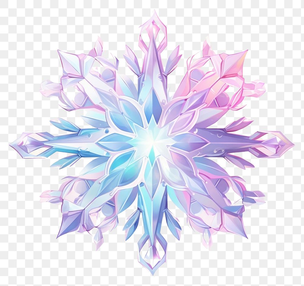 PNG Snowflake in winter pattern nature art.