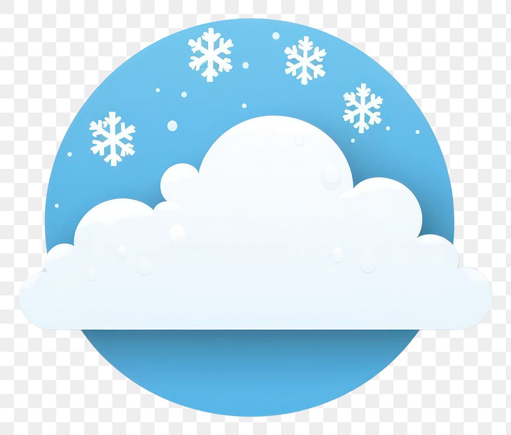 PNG Clean white background snowy weather icon isolate object no shadow. 