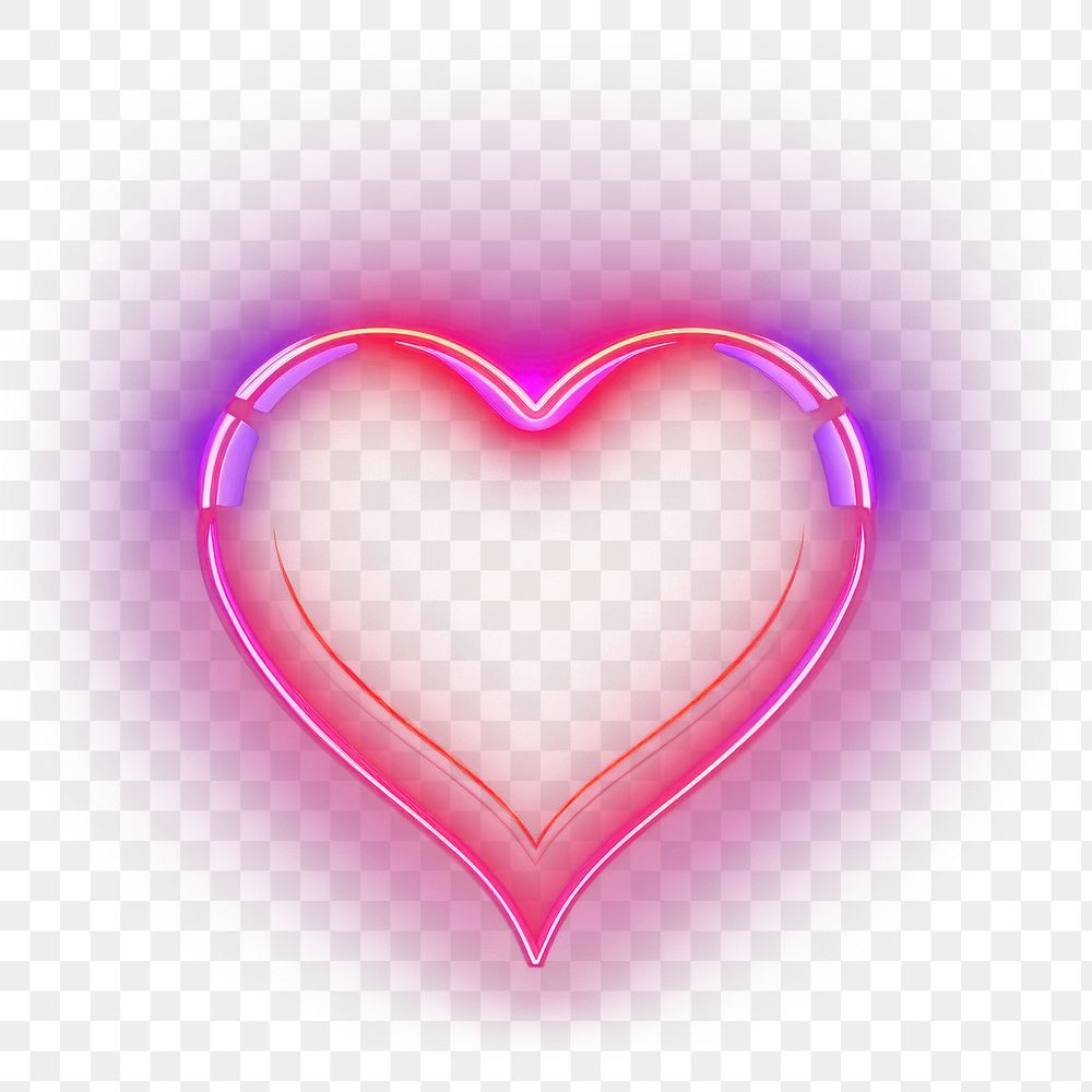 PNG Mini heart light neon night