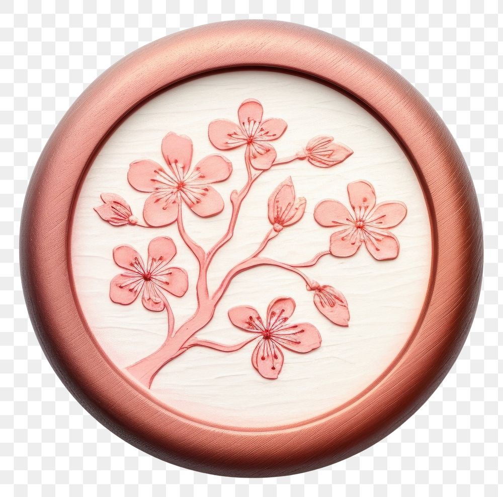 PNG  Sakura jewelry locket white background. AI generated Image by rawpixel.