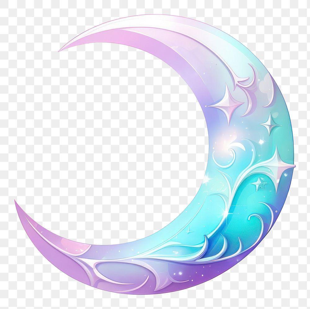 PNG A crescent moon nature night logo.
