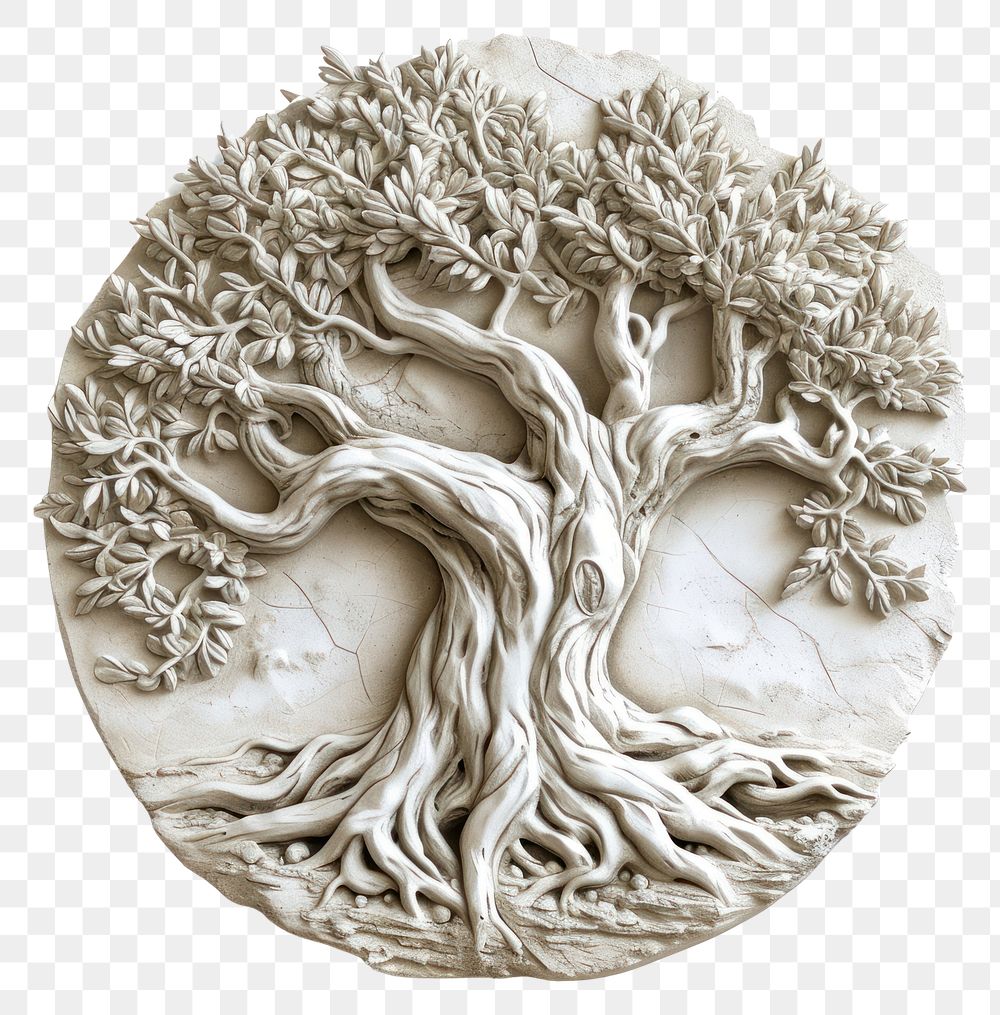 PNG Bas-relief a olive tree sculpture texture art white background creativity.