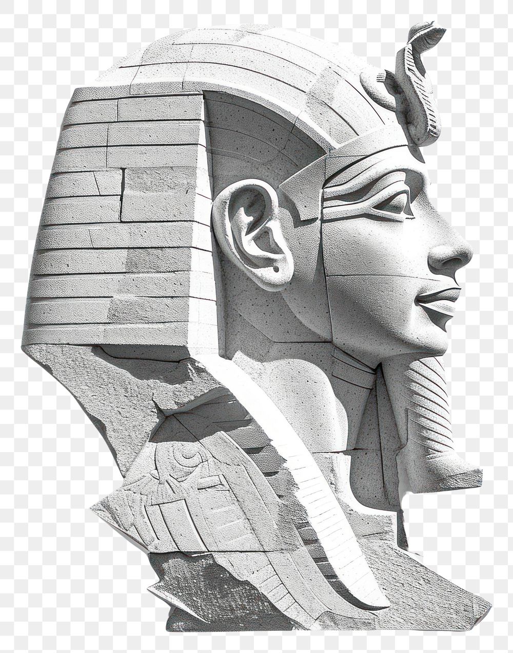 PNG Bas-relief a pharaoh sculpture texture portrait drawing statue.