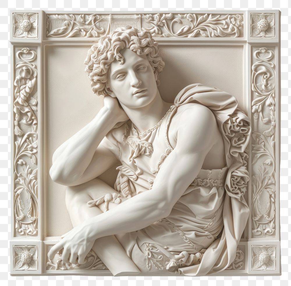 PNG Roman frame sculpture portrait relief.