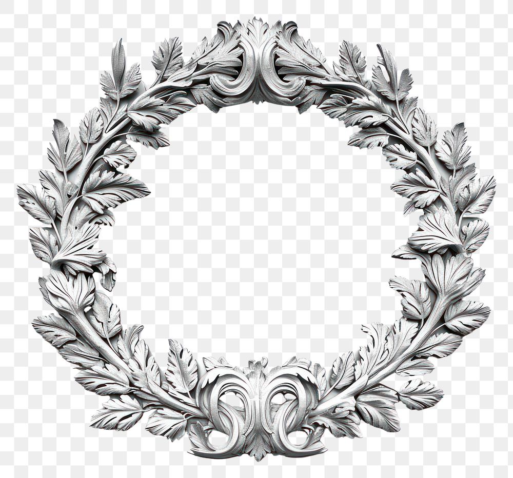 PNG Bas-relief a renaissance wreath sculpture texture jewelry white background accessories.