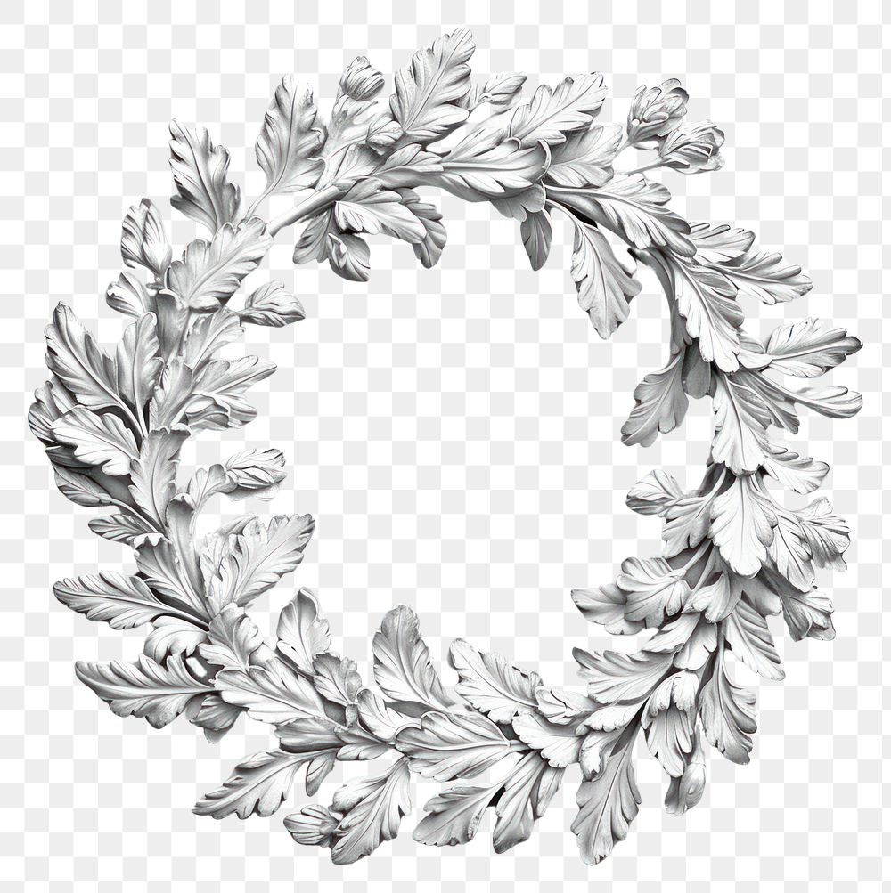 PNG Bas-relief a renaissance wreath sculpture texture white white background monochrome