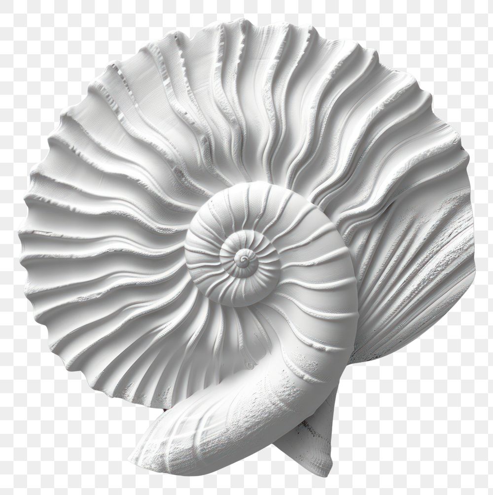 PNG Bas-relief shell sculpture texture white invertebrate creativity.