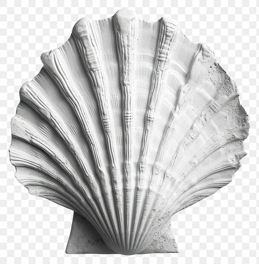 PNG Bas-relief shell sculpture texture invertebrate monochrome seashell.